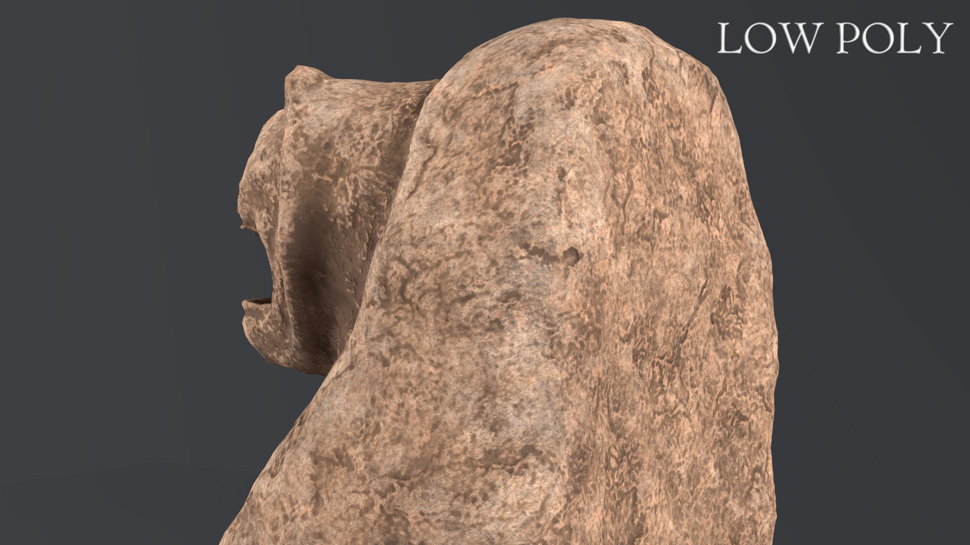 Hittite Lion Statue Low-poly 3D model_31
