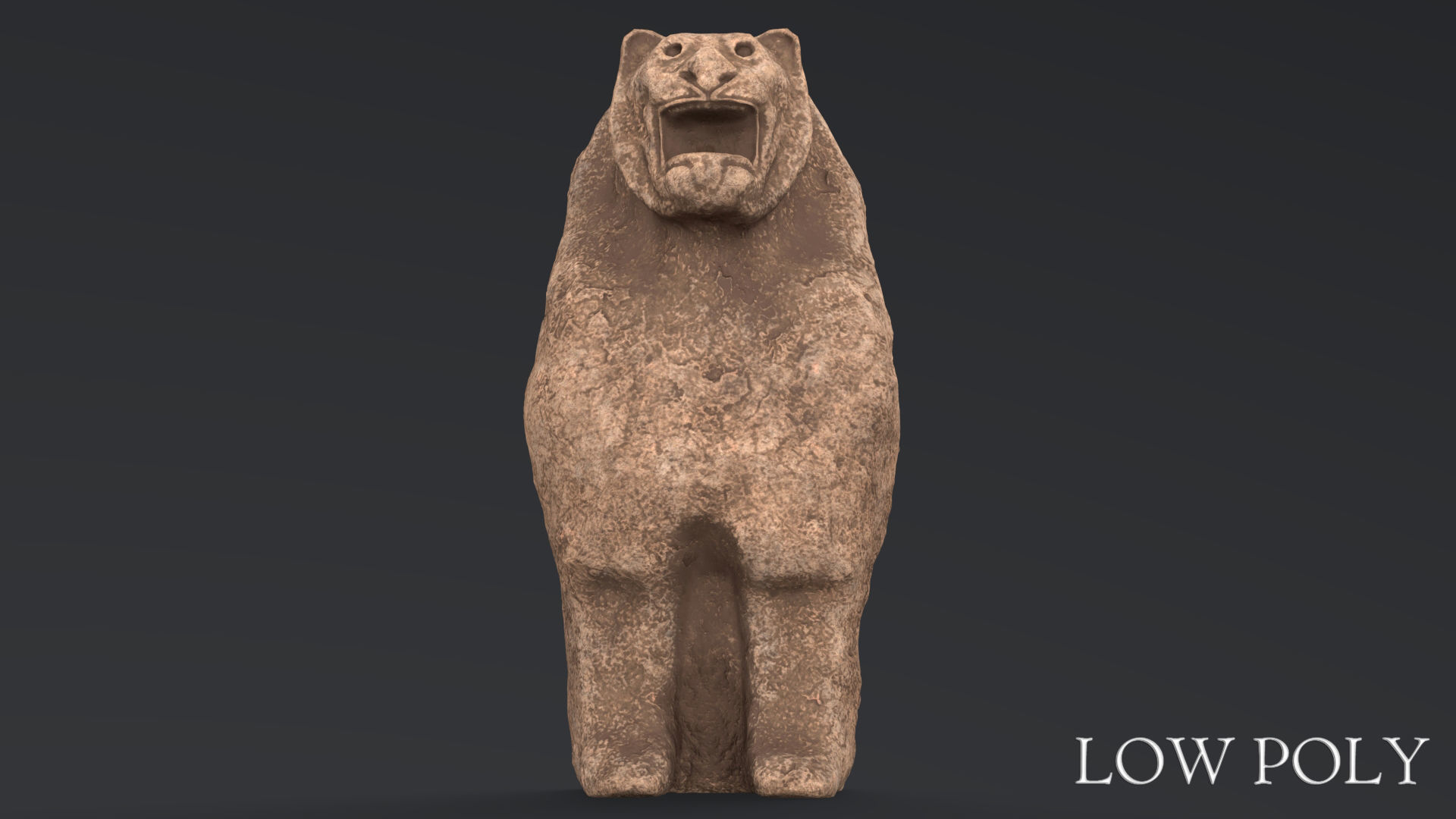 Hittite Lion Statue Low-poly 3D model_21