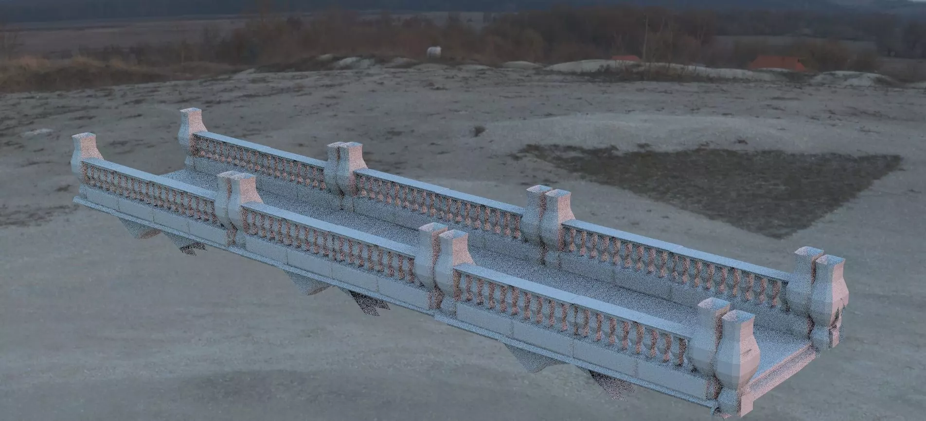Bridge low down walkway 3D model_0