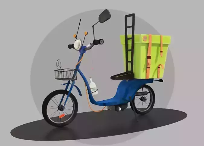 Motorbike 3d delivery bike