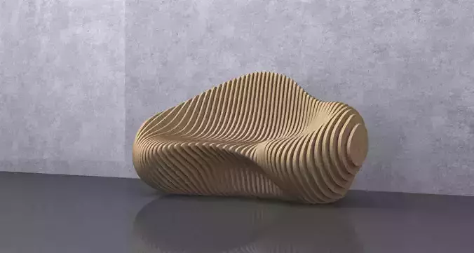 Parametric Wavy Wooden Furniture 01 - CNC files for cutting