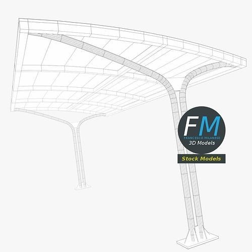 Outdoor shelter 1 3D model 7