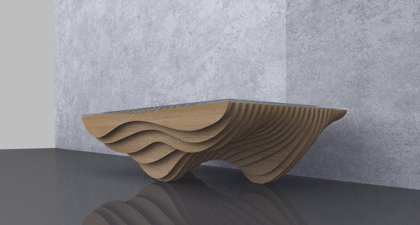Parametric Wavy Wooden Furniture 02 - CNC files for cutting 3D model_7