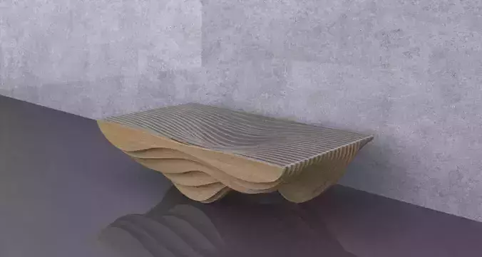 Parametric Wavy Wooden Furniture 02 - CNC files for cutting