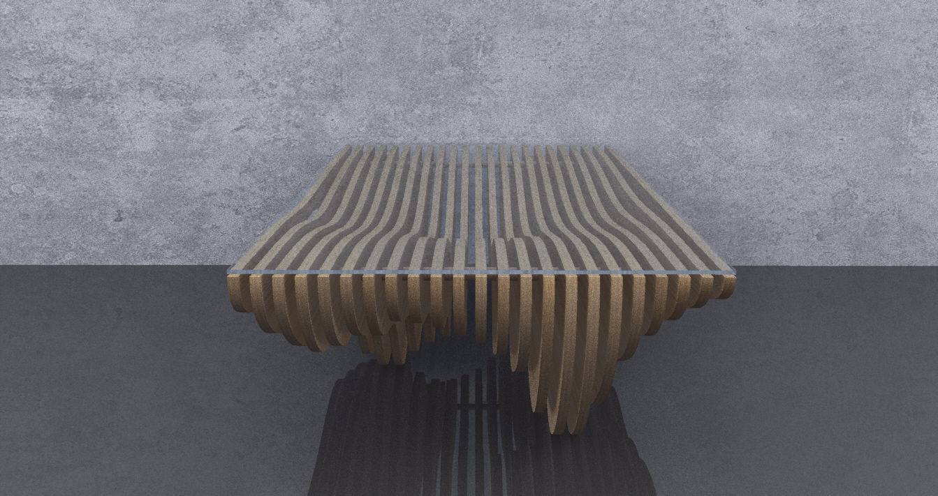 Parametric Wavy Wooden Furniture 02 - CNC files for cutting 3D model_8