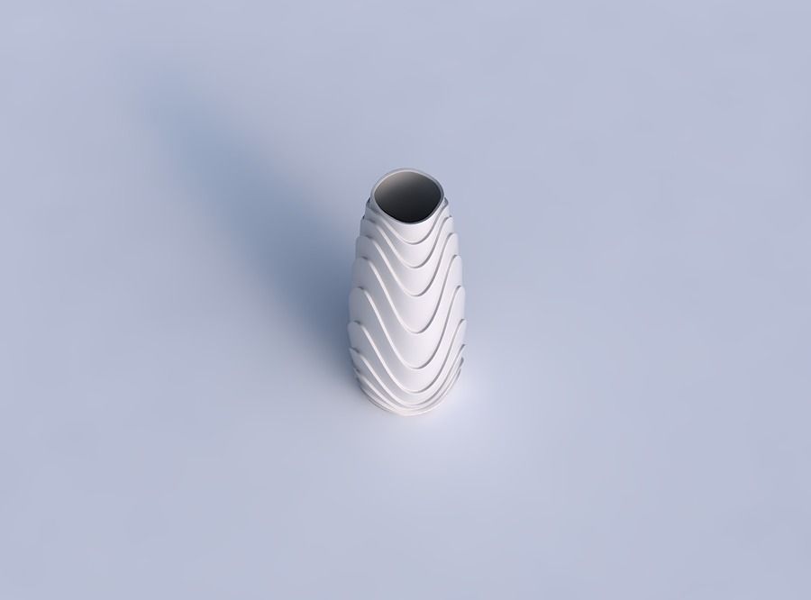 Vase Bullet with horizontal wavy layers 3D print model_1