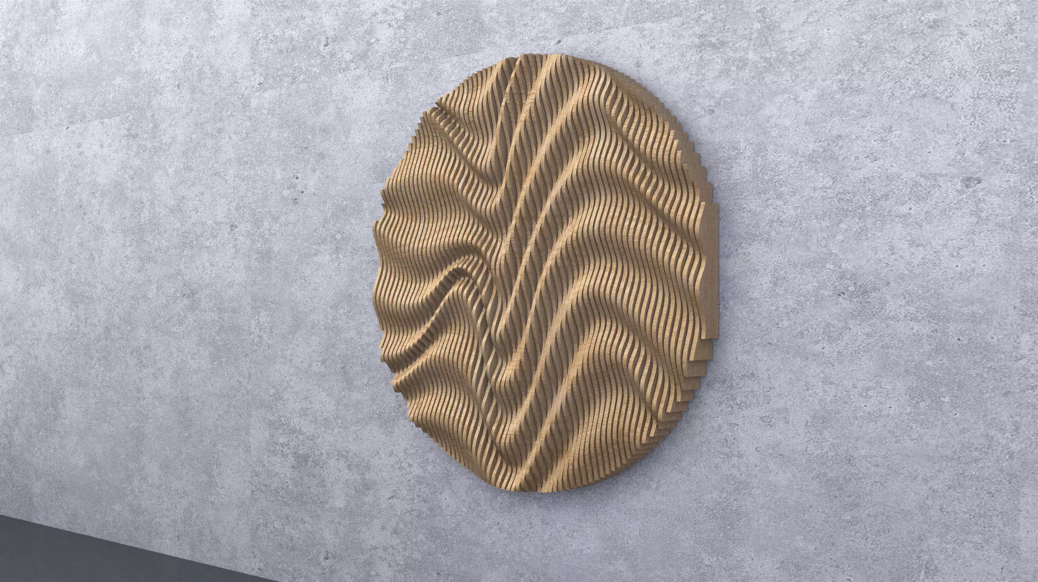 Parametric Wavy Wooden Wall Decor - 15 - CNC files for cutting 3D model