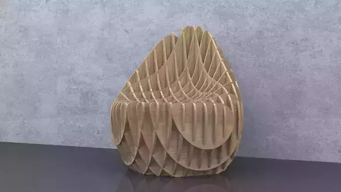 Parametric Wavy Wooden Furniture 07 - CNC files for cutting