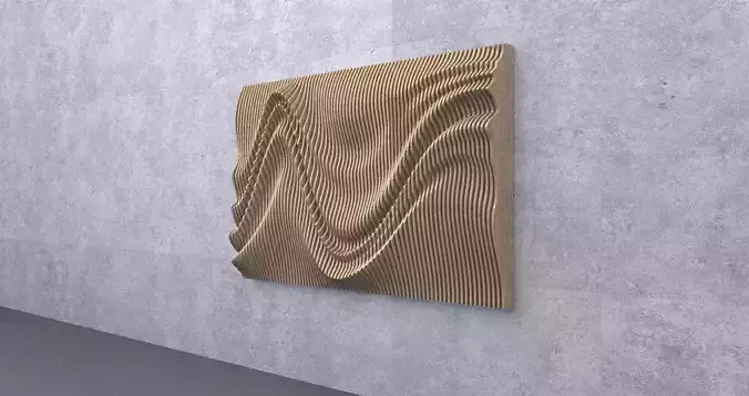 Parametric Wavy Wooden Wall Decor - 17 - CNC files for cutting