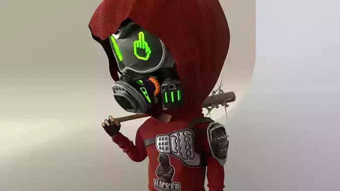 Hacker Boy Low-poly 3D model