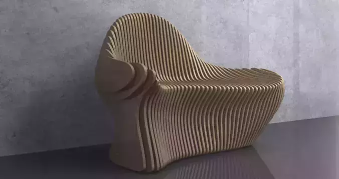 Parametric Wavy Wooden Furniture 09 - CNC files for cutting