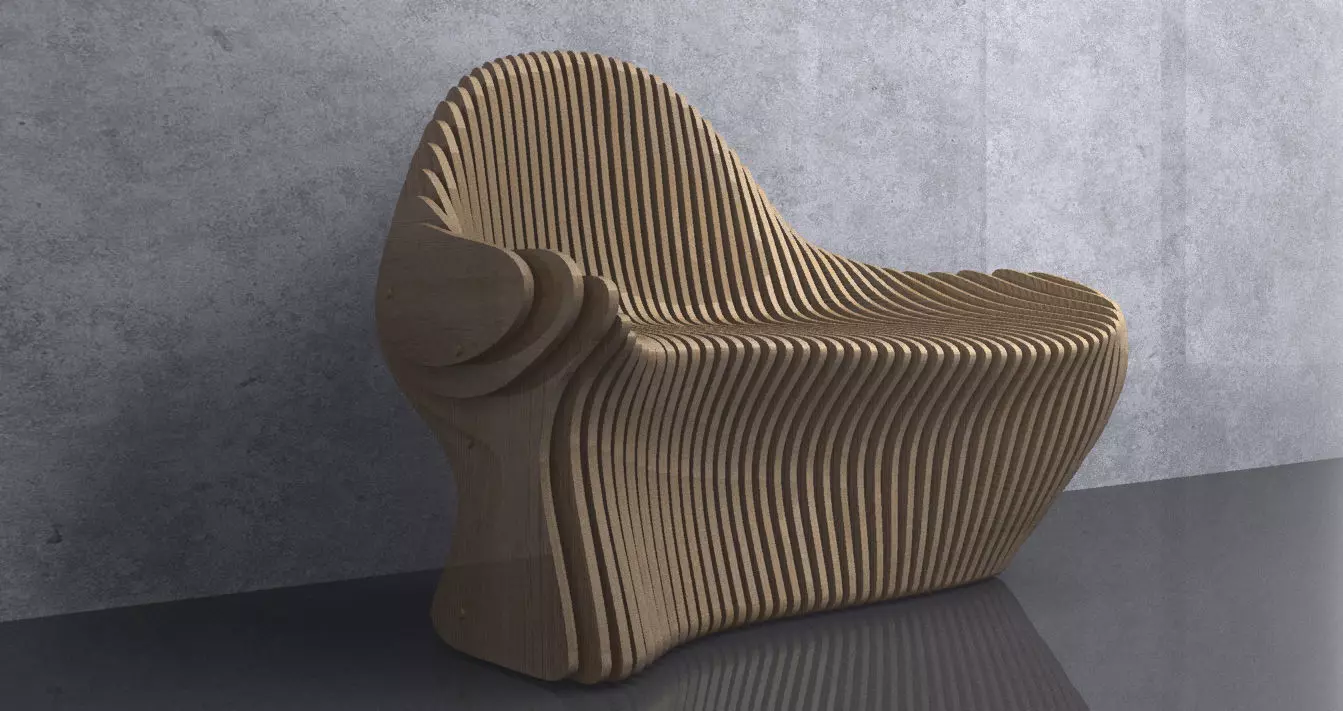 Parametric Wavy Wooden Furniture 09 - CNC files for cutting 3D model_0