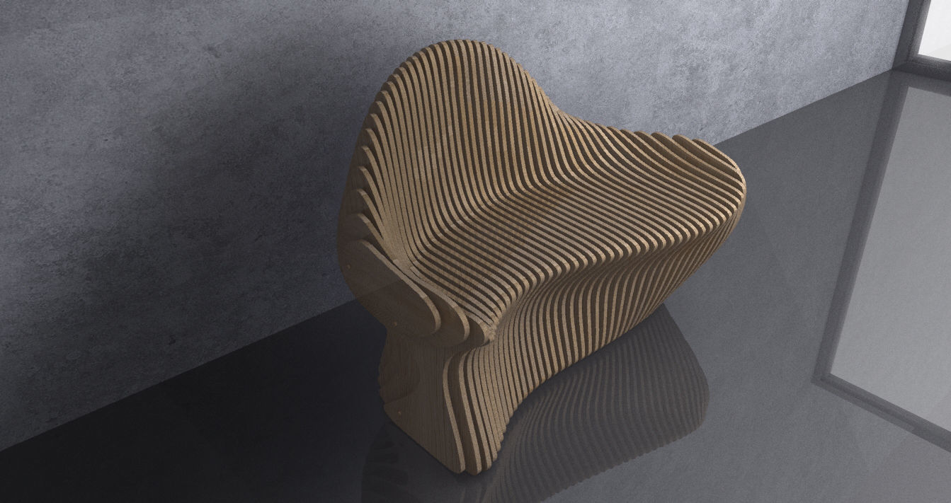 Parametric Wavy Wooden Furniture 09 - CNC files for cutting 3D model_4