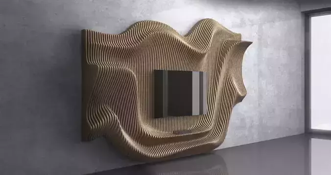Parametric Wavy Wooden Wall Decor - 18 - CNC files for cutting 3D model