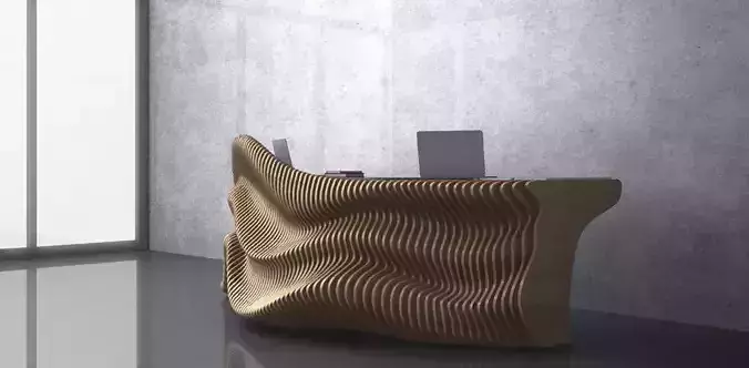 Parametric Wavy Wooden Furniture 10  - CNC files for cutting