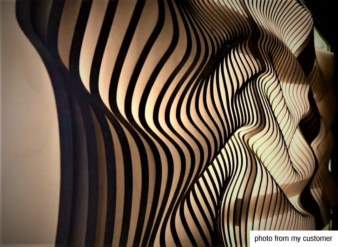 Parametric Wavy Wooden Wall Decor - 21 - CNC files for cutting 3D model_3