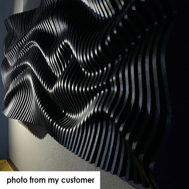 Parametric Wavy Wooden Wall Decor - 21 - CNC files for cutting 3D model_2