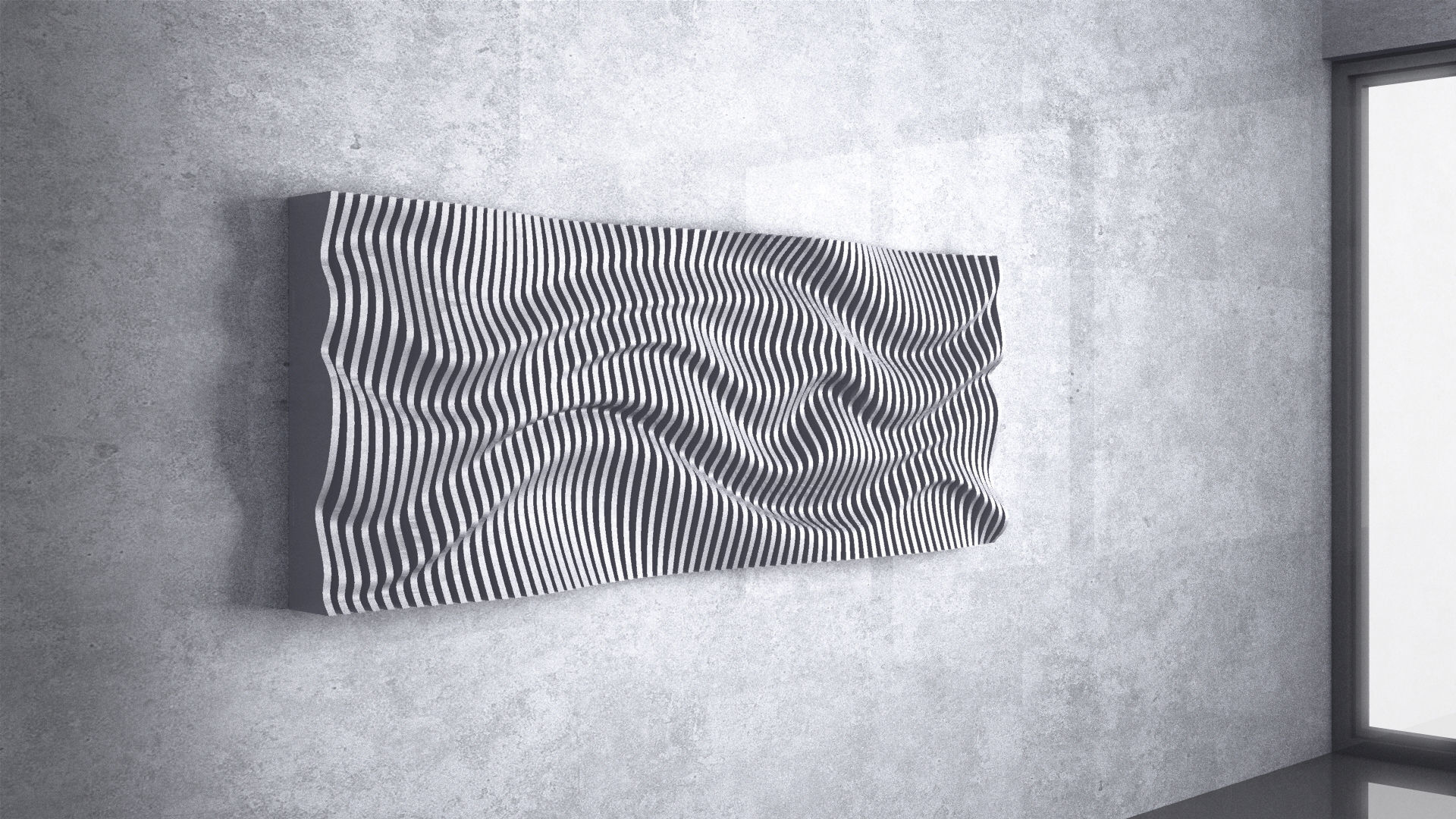 Parametric Wavy Wooden Wall Decor - 21 - CNC files for cutting 3D model_9