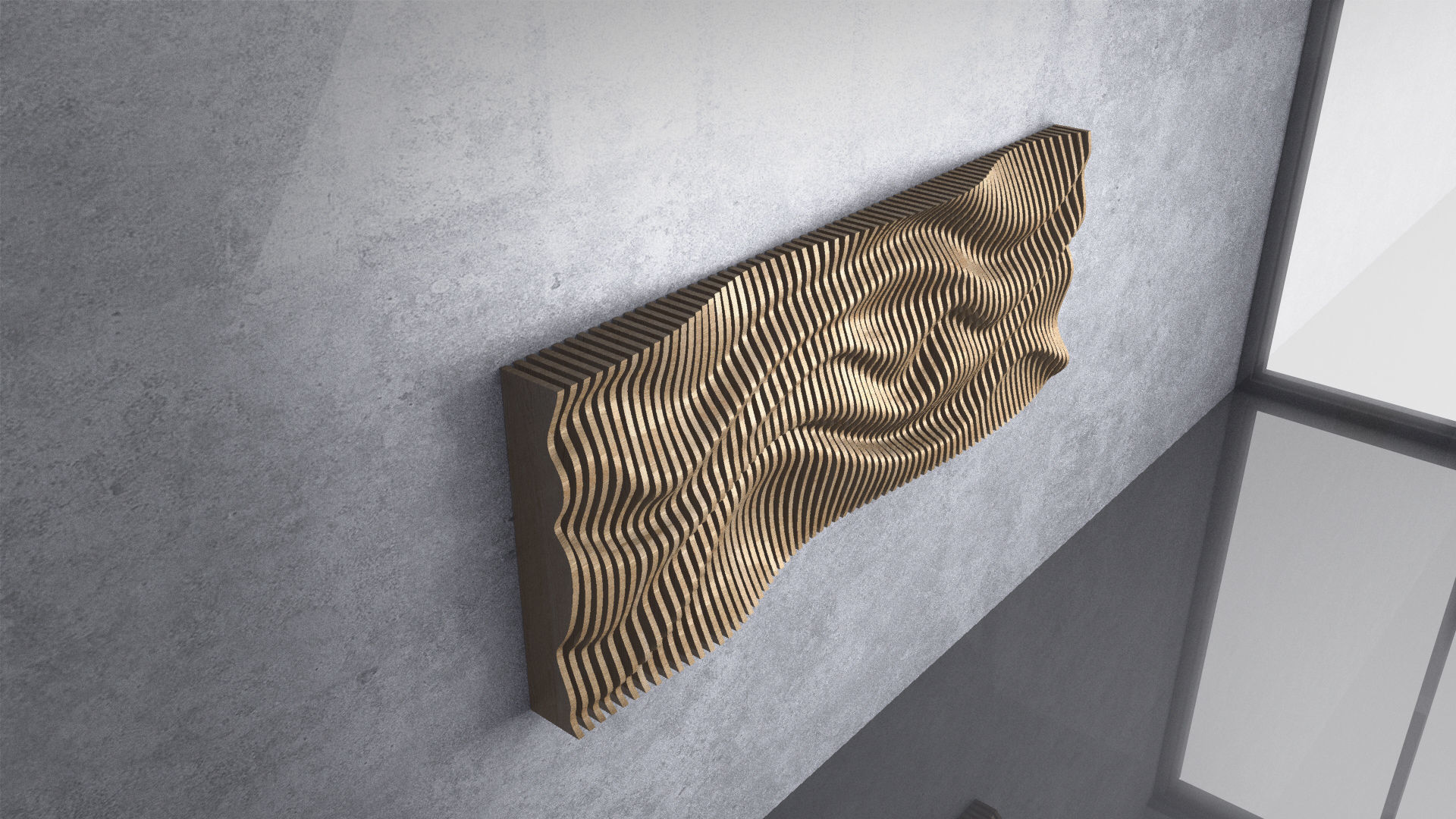 Parametric Wavy Wooden Wall Decor - 21 - CNC files for cutting 3D model_8