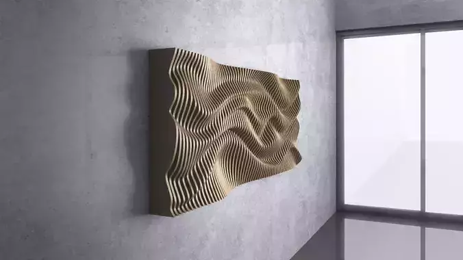 Parametric Wavy Wooden Wall Decor - 21 - CNC files for cutting 3D model Parametric Wavy Wooden Wall Decor - 21 - CNC files for cutting 3D model