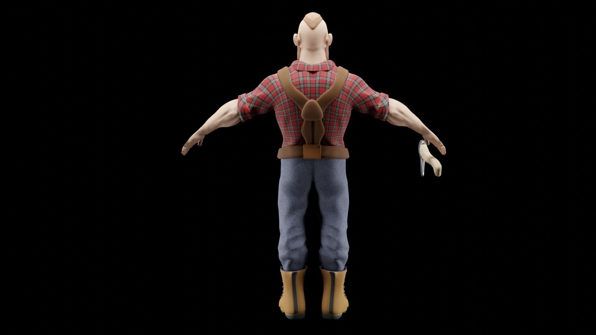 Lumberjack fortnite character - Low-poly 3D model_4