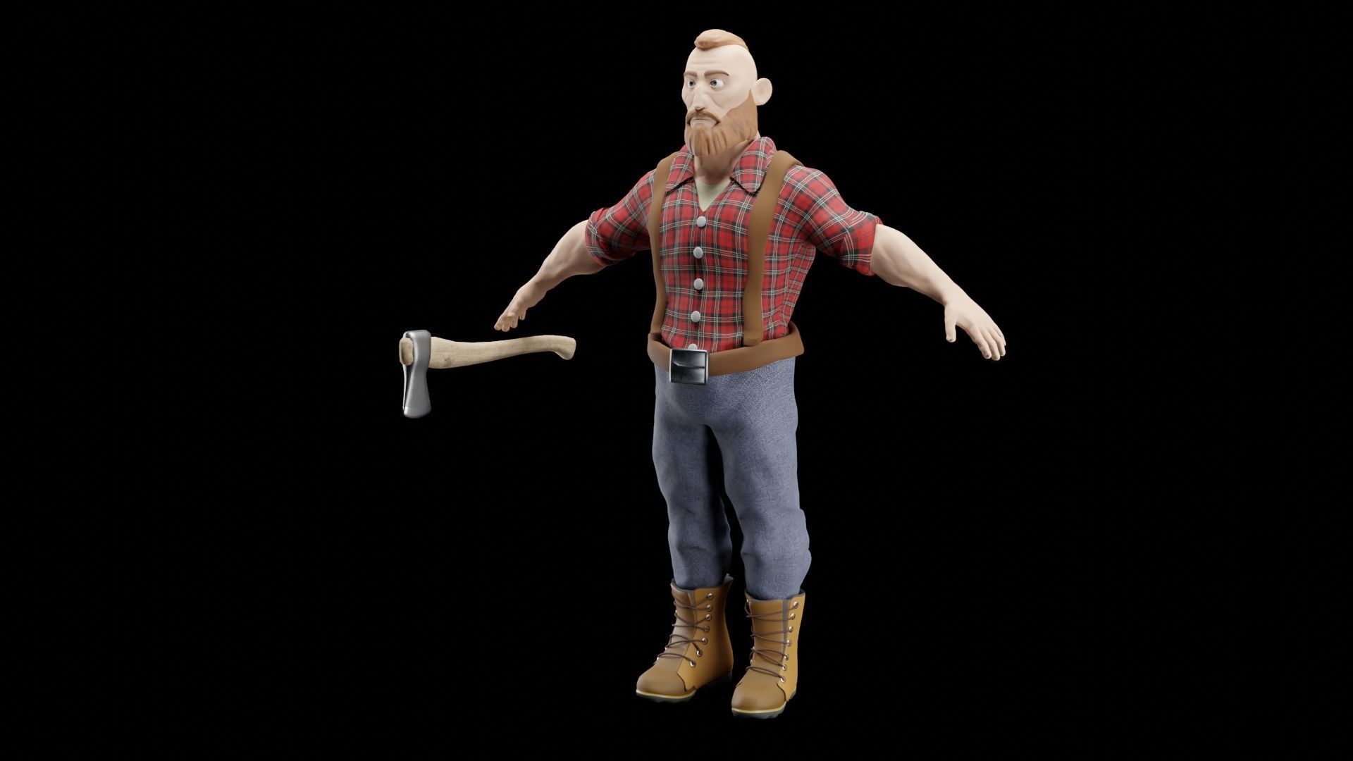 Lumberjack fortnite character - Low-poly 3D model_2