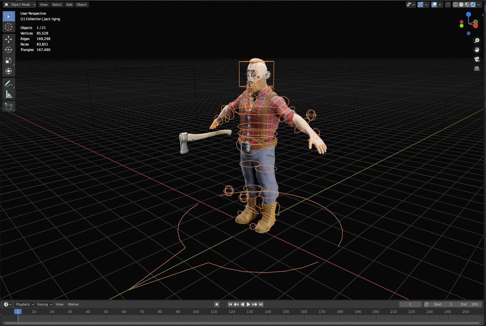 Lumberjack fortnite character - Low-poly 3D model_9