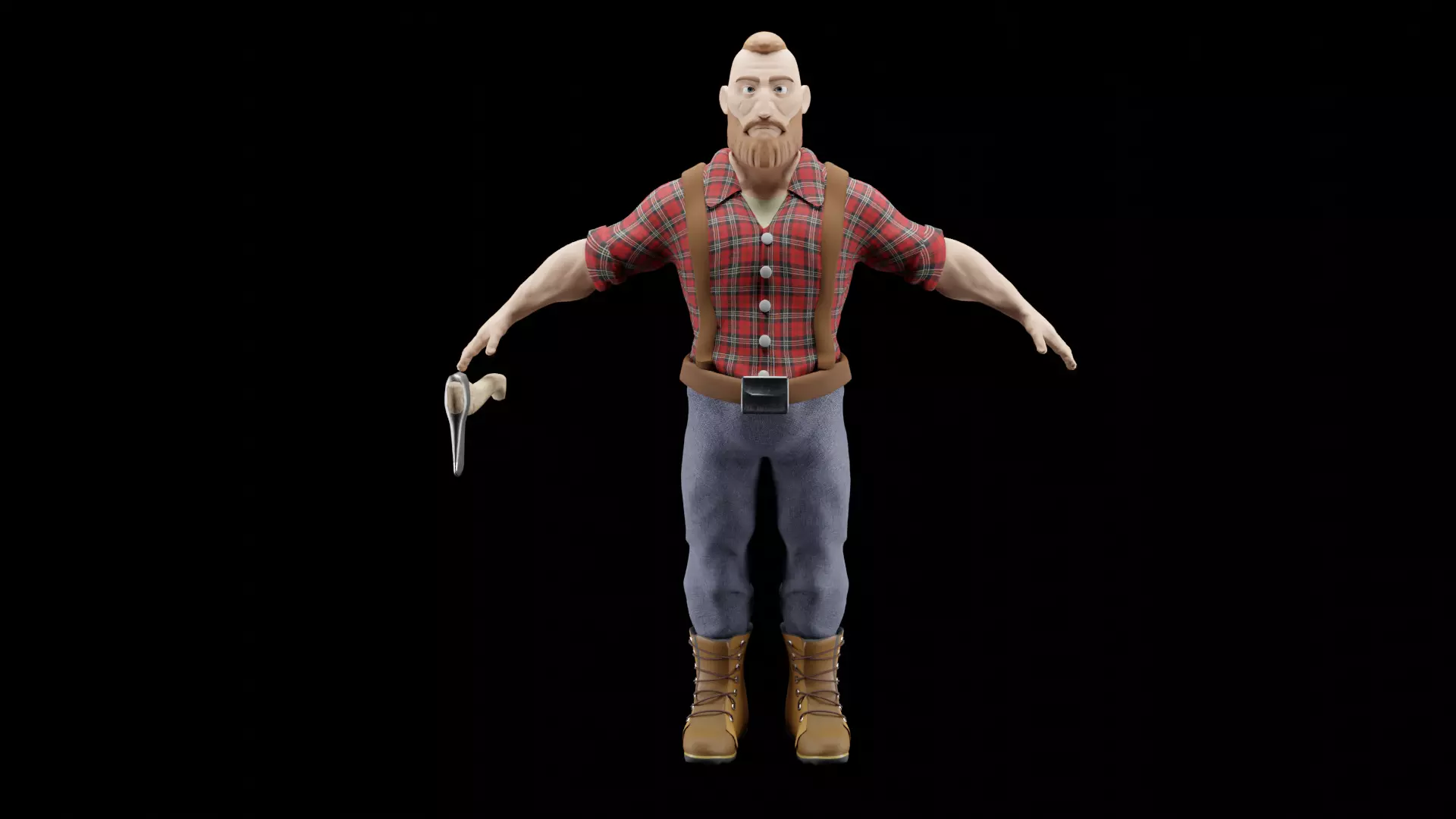 Lumberjack fortnite character - Low-poly 3D model_0