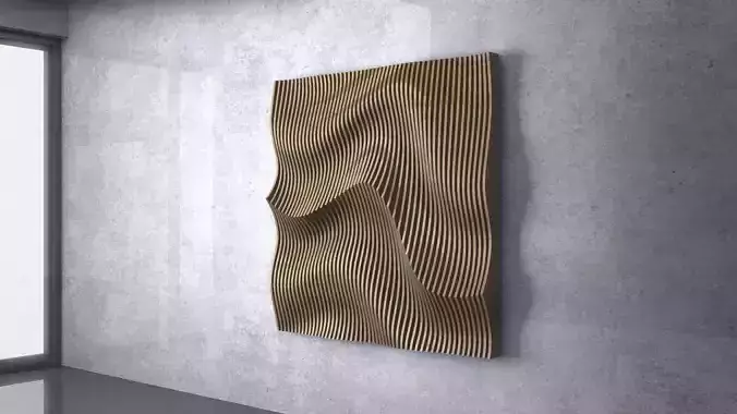 Parametric Wavy Wooden Wall Decor - 20 - CNC files for cutting