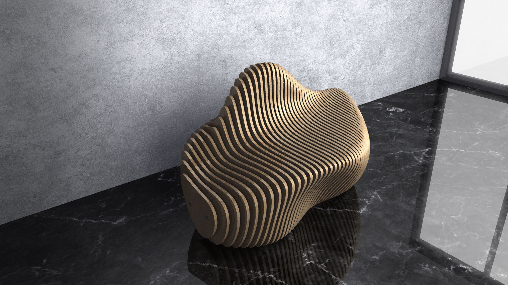 Parametric Wavy Wooden Furniture 13 - CNC files for cutting 3D model_6