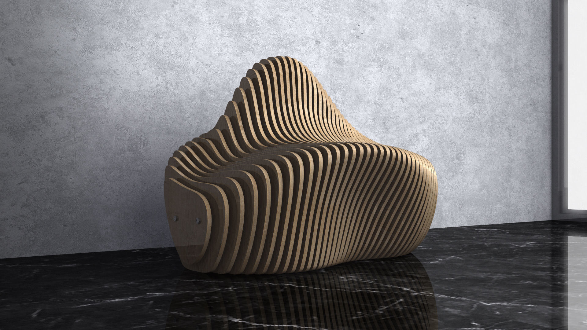 Parametric Wavy Wooden Furniture 13 - CNC files for cutting 3D model_2