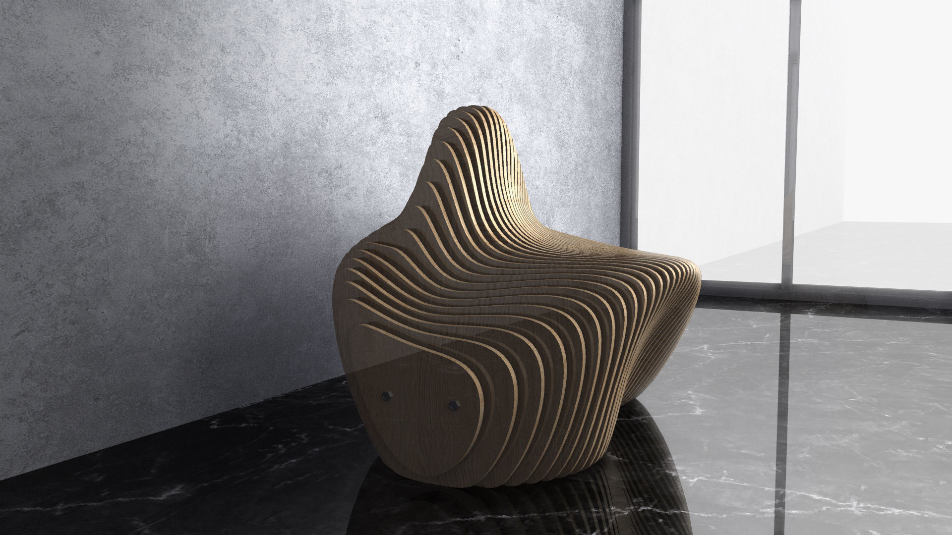 Parametric Wavy Wooden Furniture 13 - CNC files for cutting 3D model_5