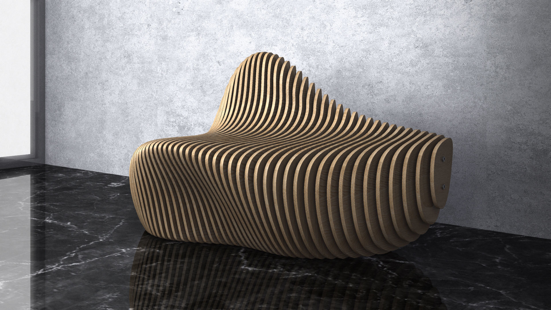 Parametric Wavy Wooden Furniture 13 - CNC files for cutting 3D model_1