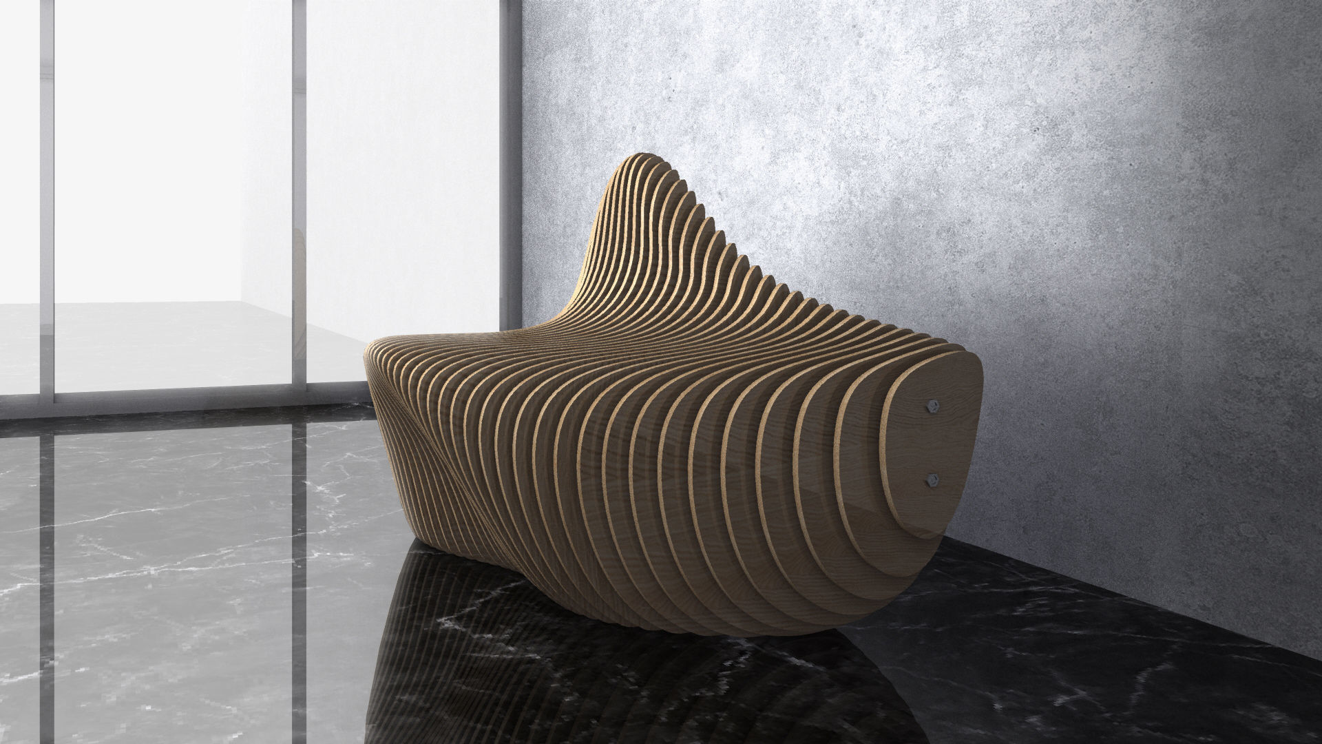 Parametric Wavy Wooden Furniture 13 - CNC files for cutting 3D model_4