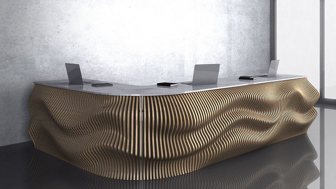 Parametric Wavy Wooden Furniture 12 -  CNC files for cutting 3D model