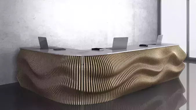 Parametric Wavy Wooden Furniture 12 -  CNC files for cutting 3D model
