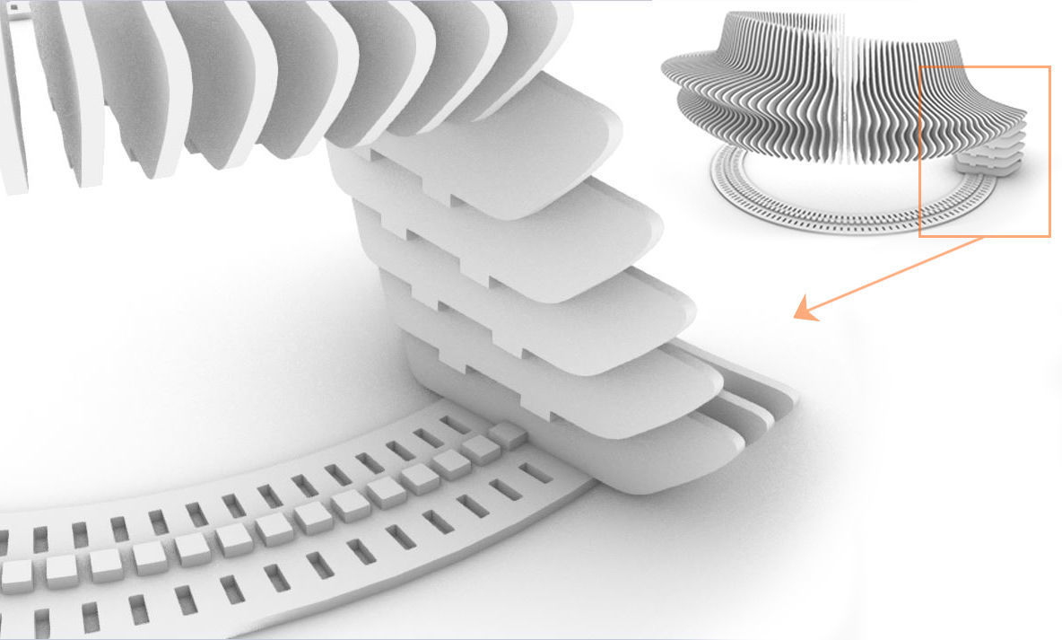 Parametric Wavy Wooden Furniture 16 - CNC files for cutting 3D model_3