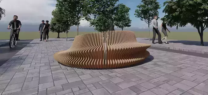 Parametric Wavy Wooden Furniture 16 - CNC files for cutting