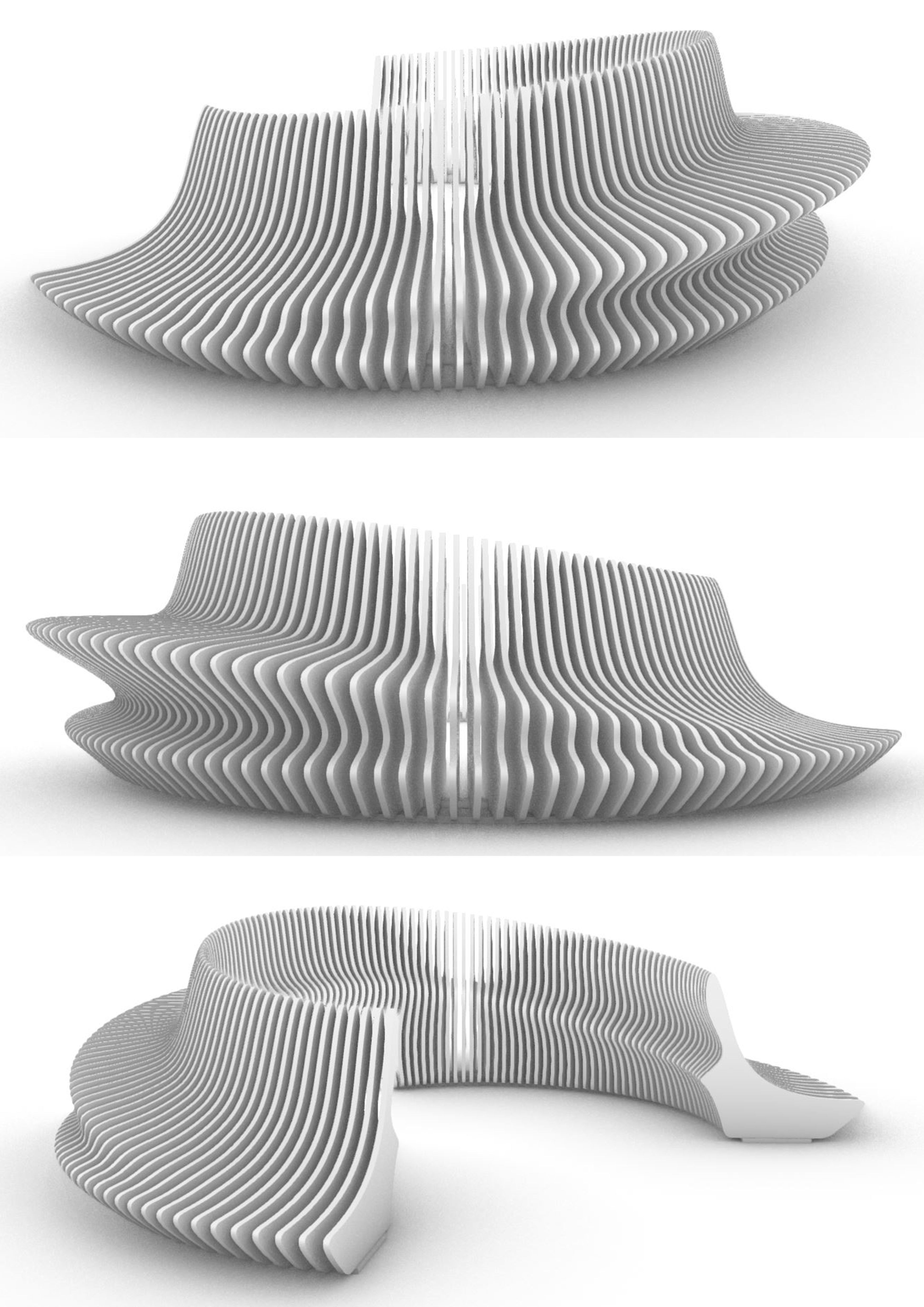 Parametric Wavy Wooden Furniture 16 - CNC files for cutting 3D model_2