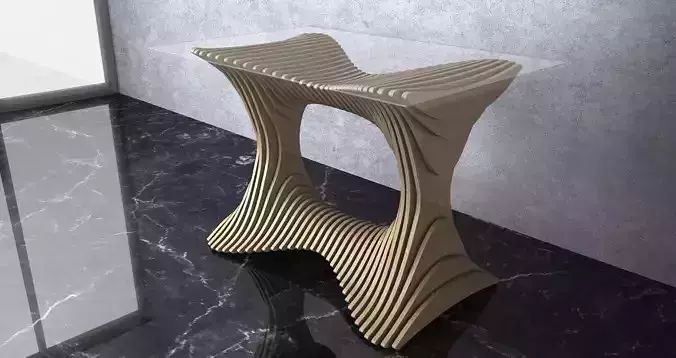 Parametric Wavy Wooden Furniture 18 -  CNC files for cutting