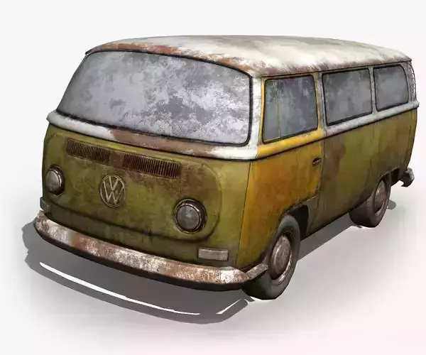  Rusted volks T2  Low-poly 3D model