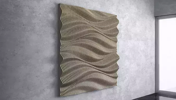 Parametric Wavy Wooden Wall Decor - 26 - CNC files for cutting