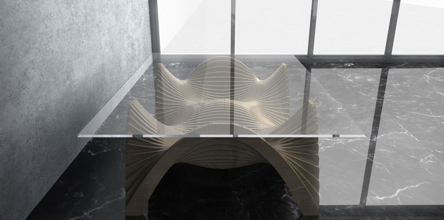 Parametric Wavy Wooden Furniture 22 -  CNC files for cutting 3D model_2