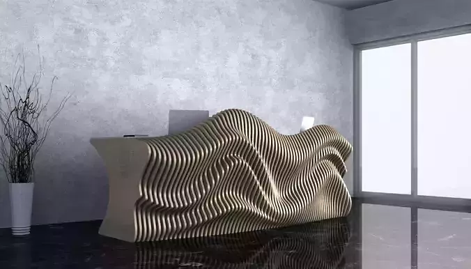 Parametric Wavy Wooden Furniture 24-  CNC files for cutting