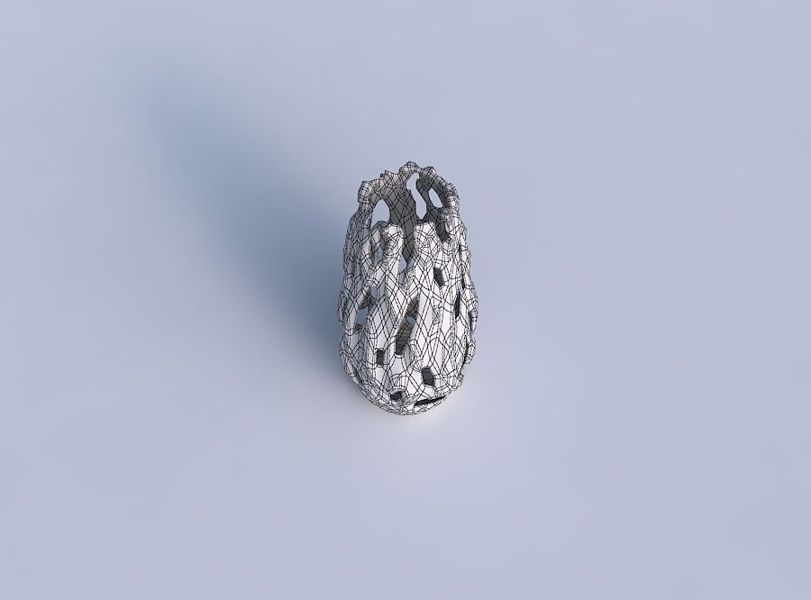 Vase Bullet with faceted cuts and bulges 3D print model_6