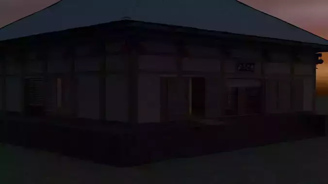 3d model of the Japanese house 0Mika0 low poly model