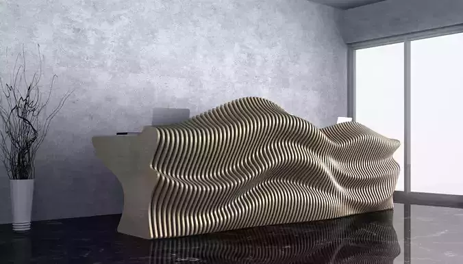 Parametric Wavy Wooden Furniture 23 - CNC files for cutting