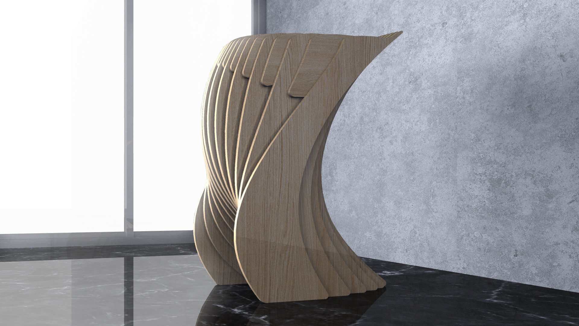 Parametric Wavy Wooden Furniture 24 - CNC files for cutting 3D model_3