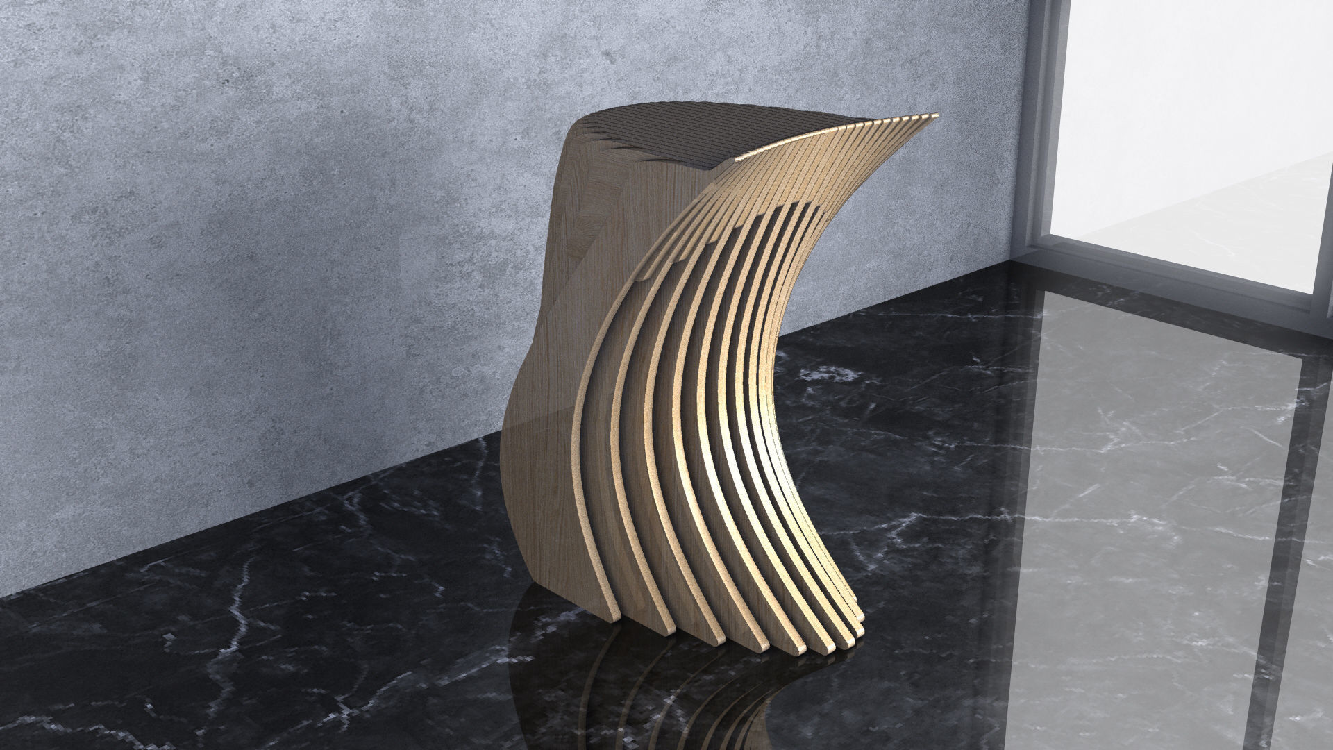 Parametric Wavy Wooden Furniture 24 - CNC files for cutting 3D model_4