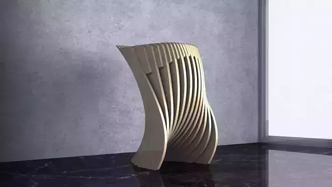 Parametric Wavy Wooden Furniture 24 - CNC files for cutting